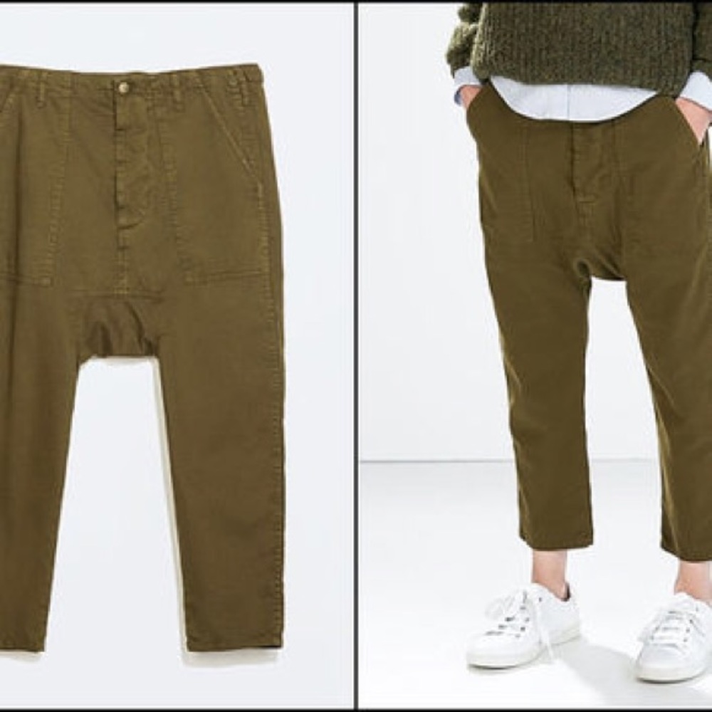 Zara drop crotch pants